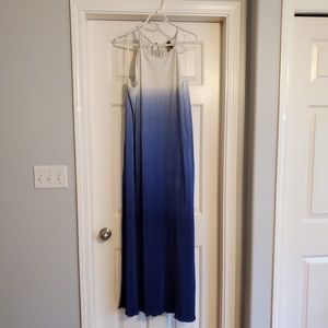 Blue and White Ombre maxi summer dress